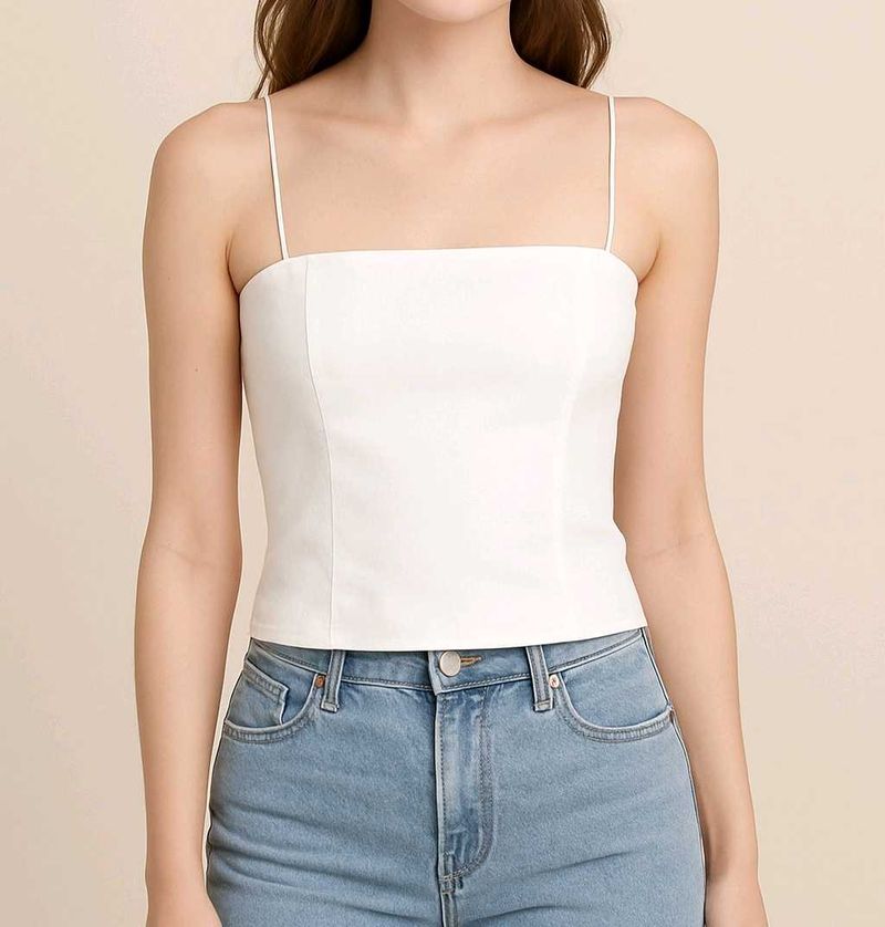 White Strappy Tank Top