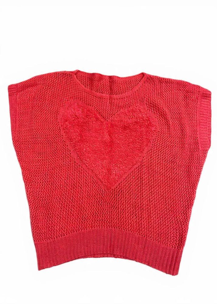 Dark peach Heart Knit Top