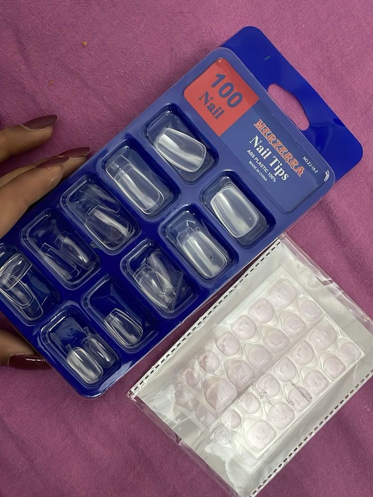 Fake Nails With Glue Stickers