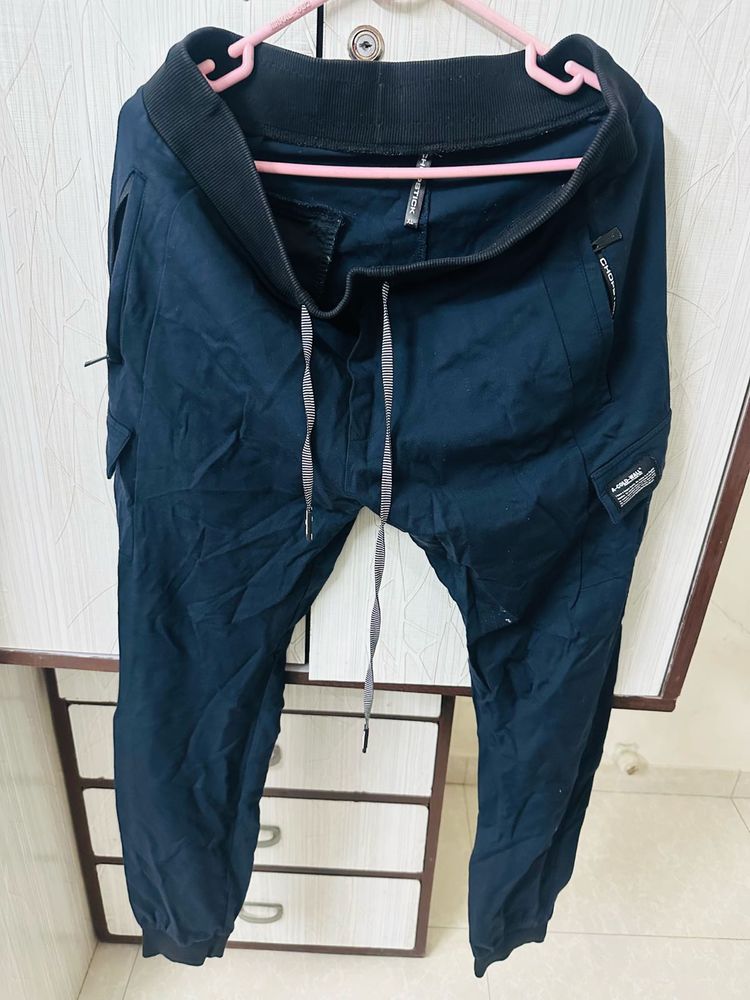Navy Blue Cargo Joggers