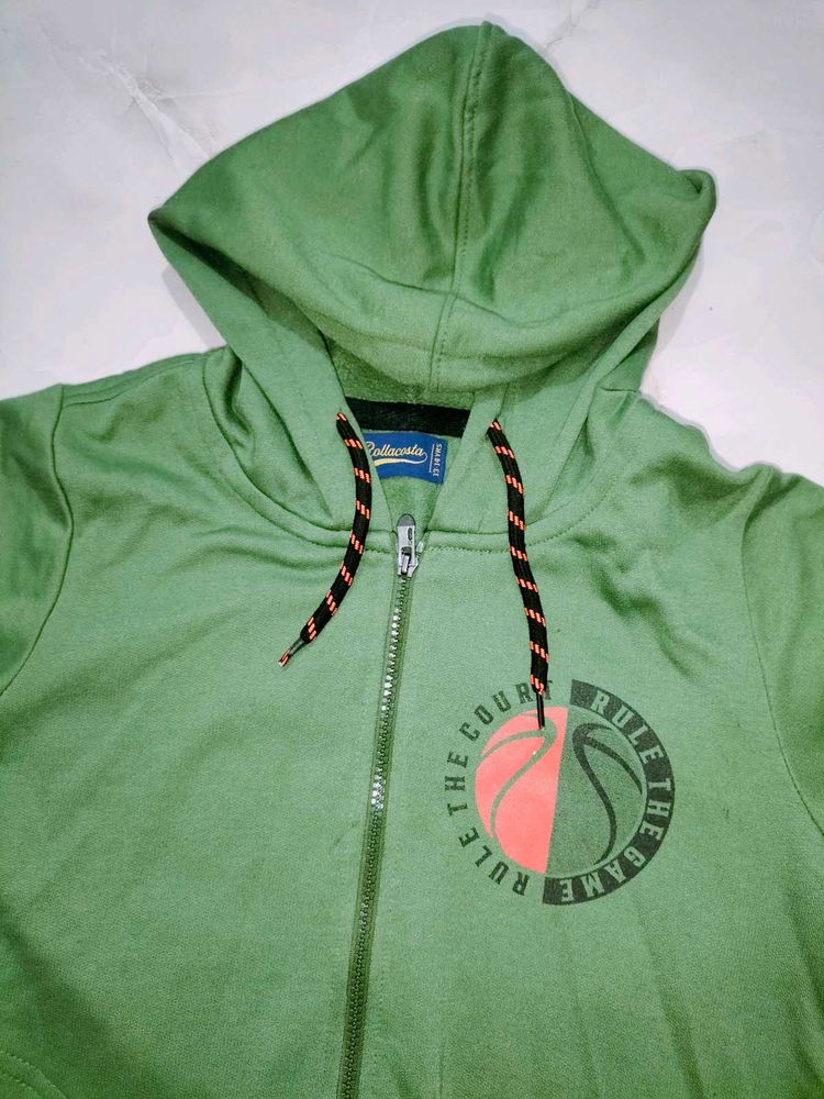 Green Graphic Print Hoodie