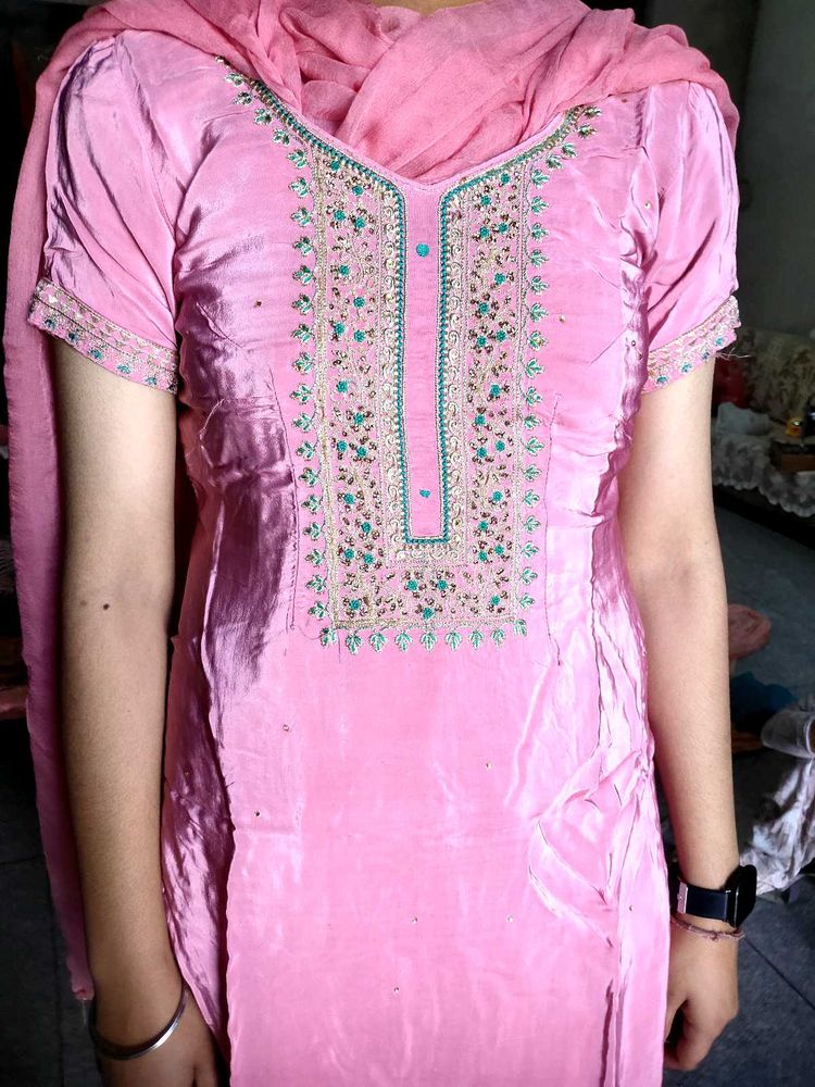 Pink Patiyala Salwar Suit With Dupatta
