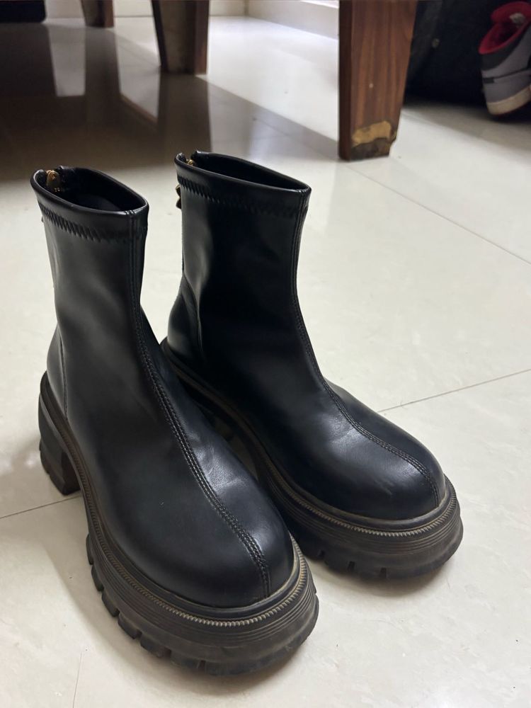 Black Platform Ankle Boots