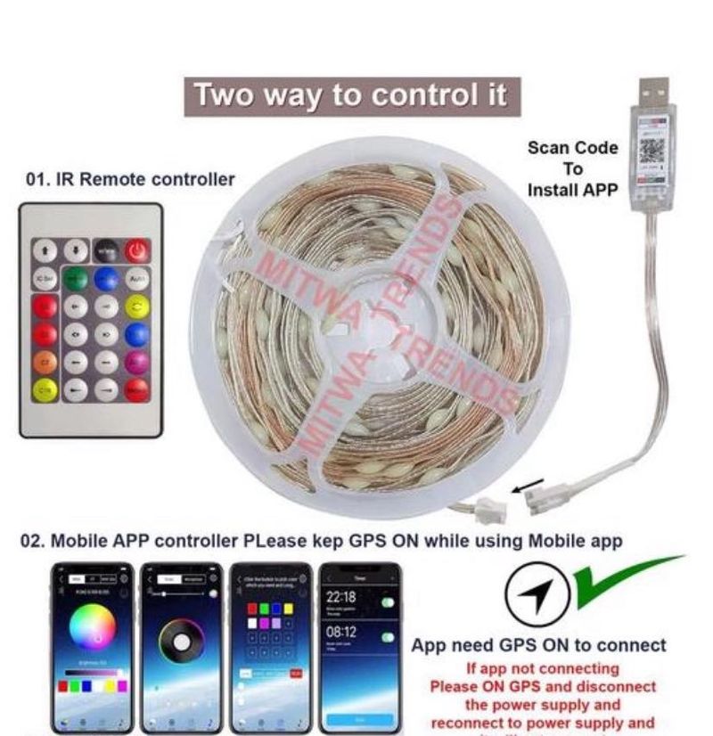 LED Strip Lights with No Remote But App Control