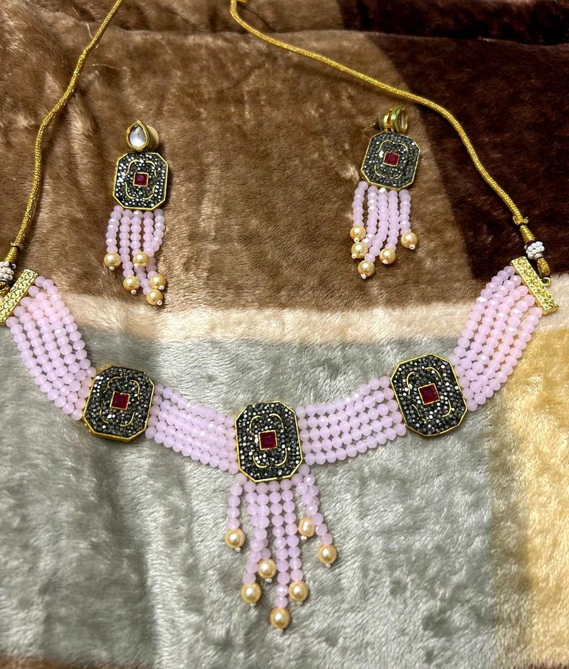 Beaded Necklace &amp; Earring Set