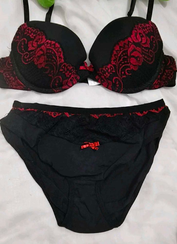 Black &amp; Red Lingerie Set