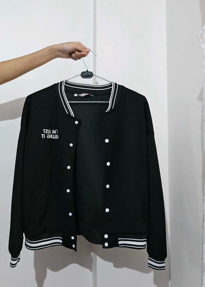 Varsity Style Black Jacket