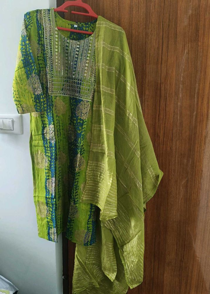 Green Embroidered Salwar Kameez