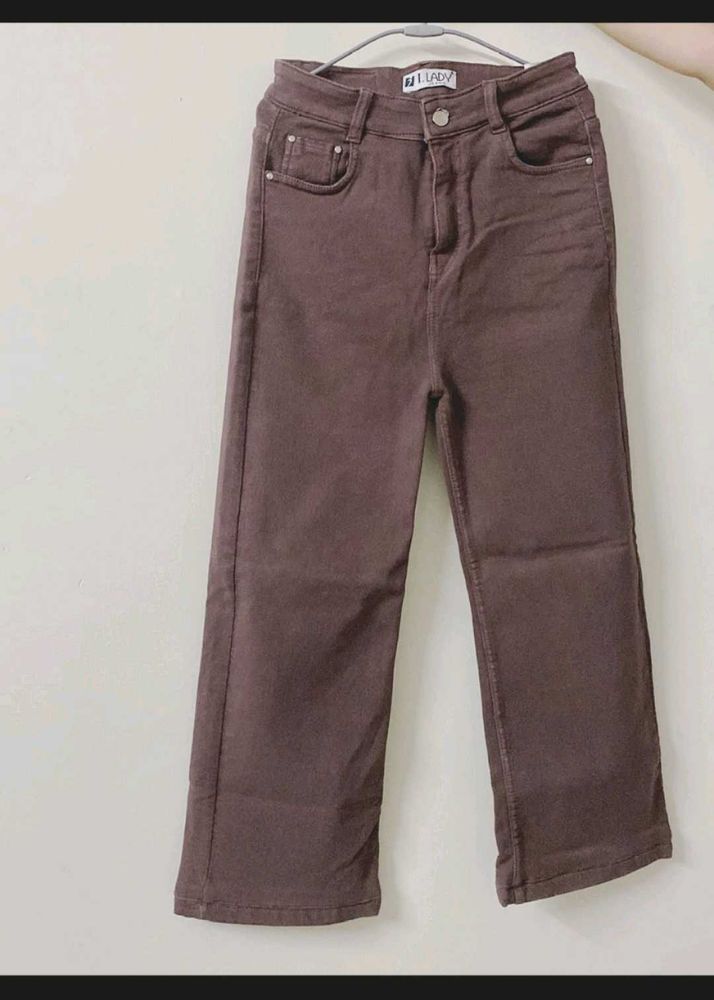 fade brown straight Jeans / Wide Leg indie vintage