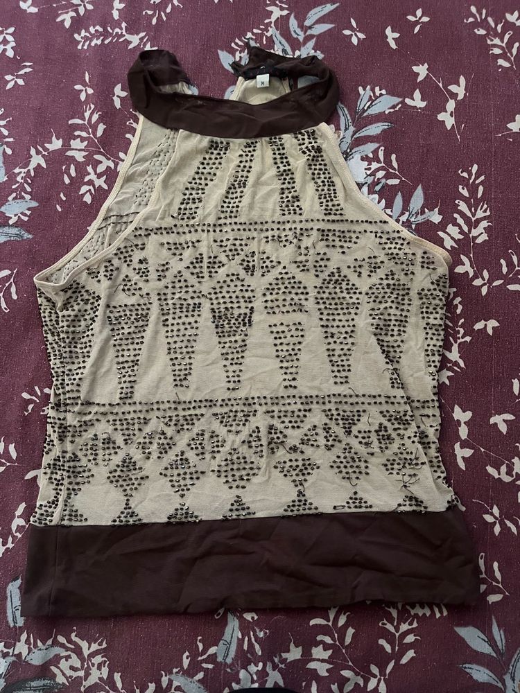Patterned Sleeveless Top