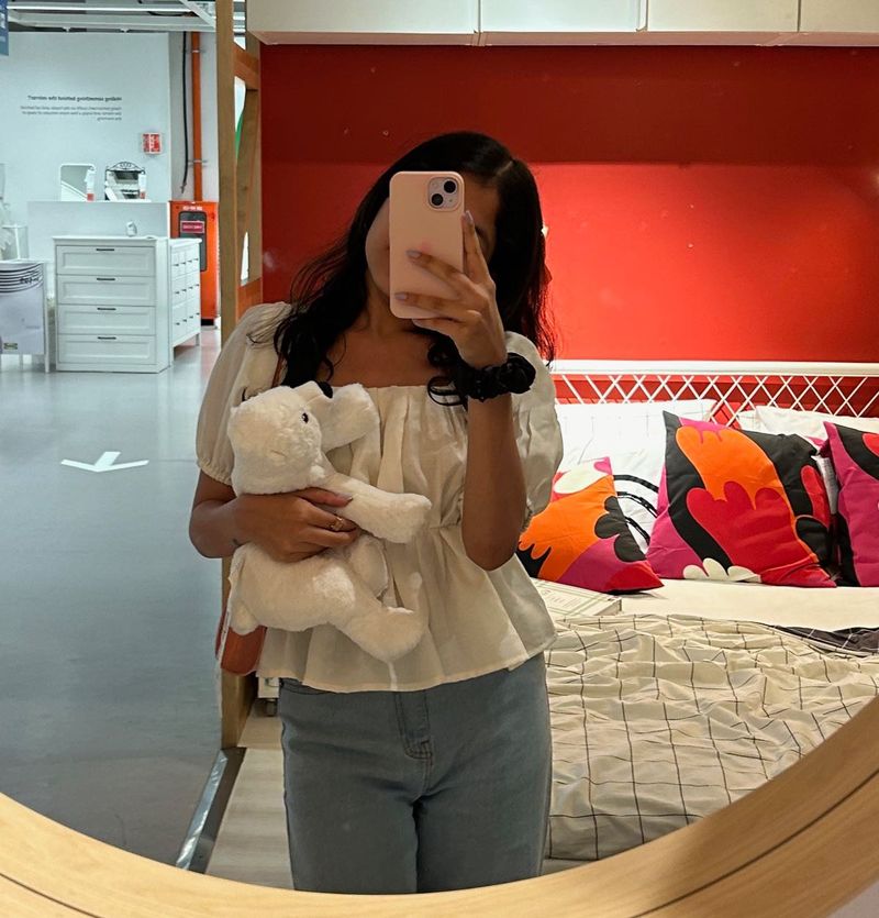 White Puff Sleeve Peplum Top