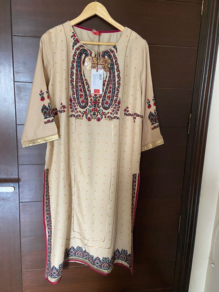 W Women’s Beige Colour Kurta (18)xxxl