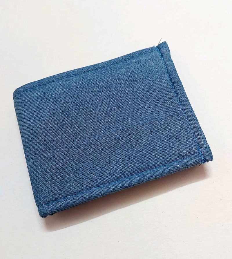 Blue wallet with card compartments