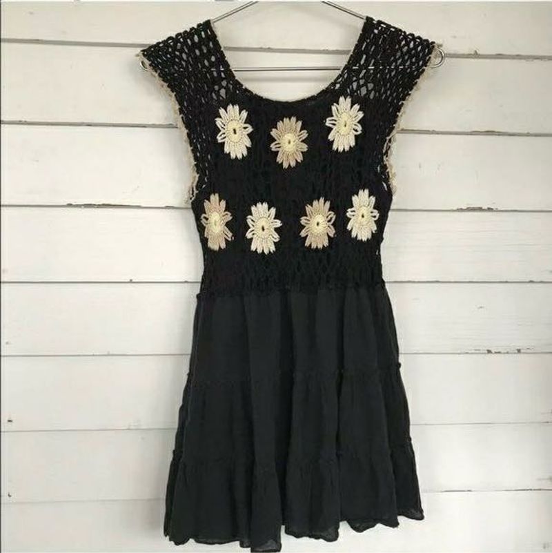 Daisy Crochet Mini Dress