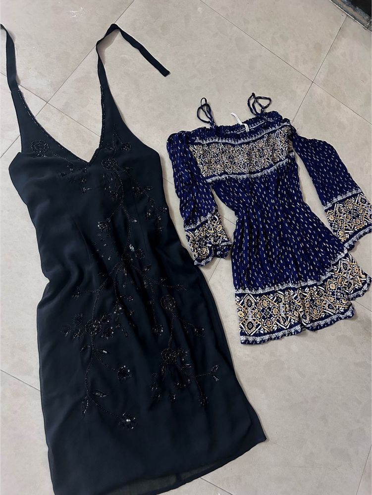 Black Vintage Dress With Beach Dres