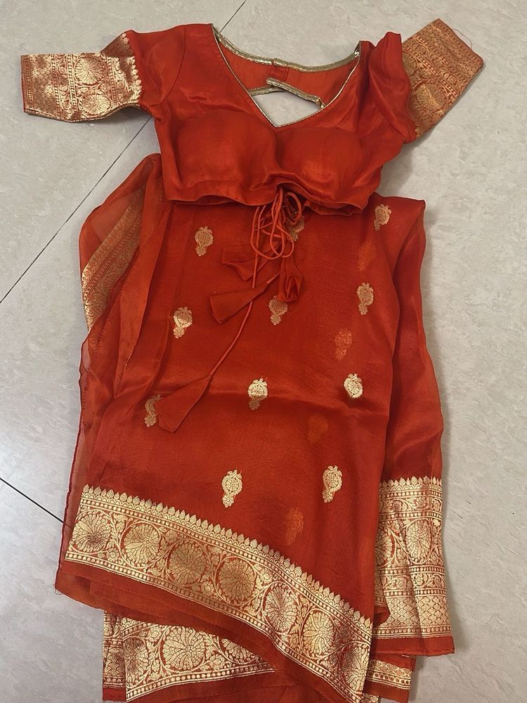 Elegant Red Banarasi Saree