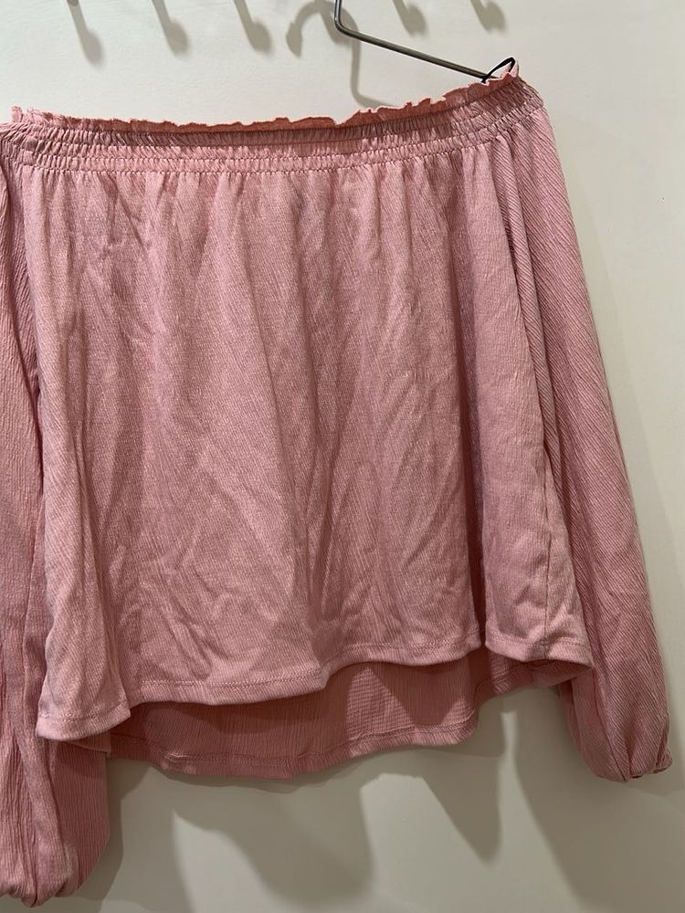 Pink Off-Shoulder Top