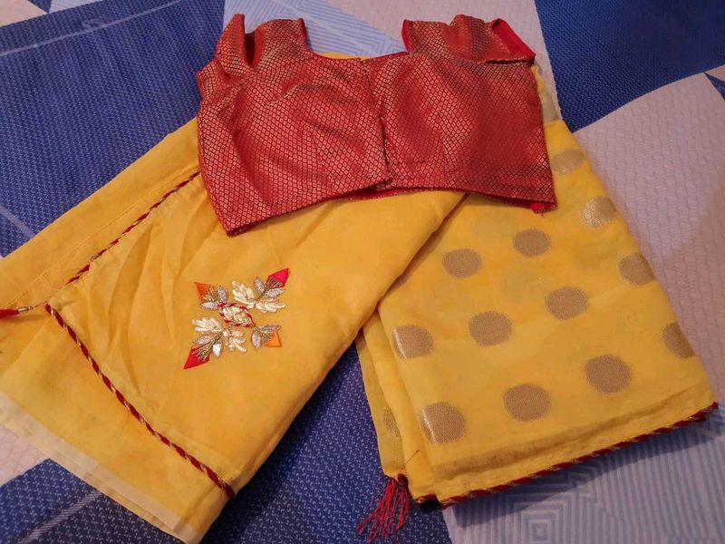 Pure Cotton Saree( Completely NEW) With  Blouse