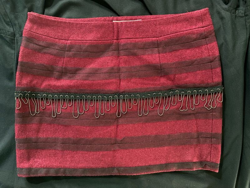 Maroon Mini Skirt