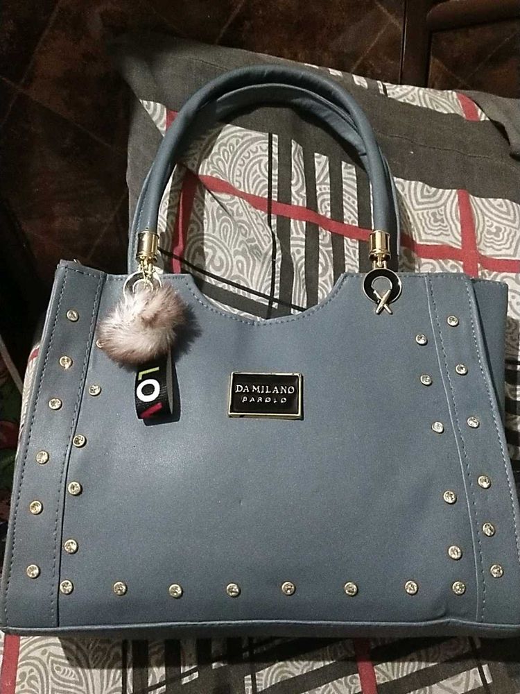 Stylish Blue &#34;DA MILANO&#34; Satchel