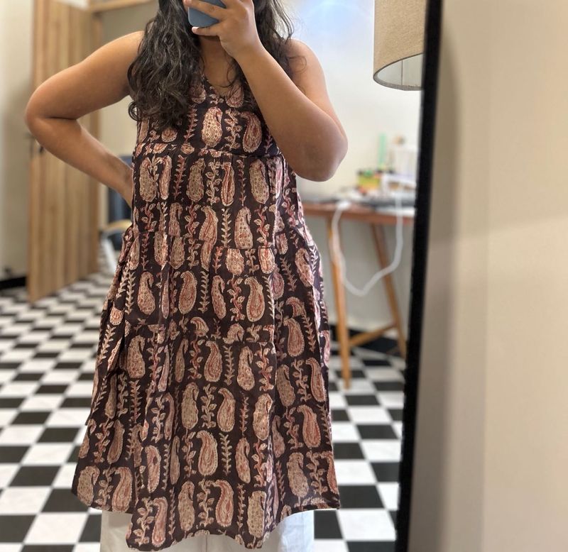 Paisley Tiered Tank Dress/ Kurta
