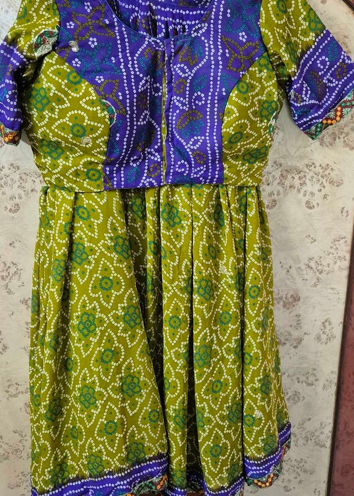 Green purple Chaniya choli without duppata