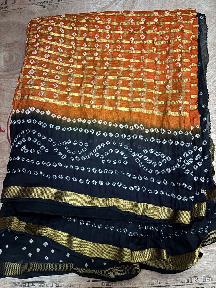 New  Pure Bandhej Saree With Blouse Piece