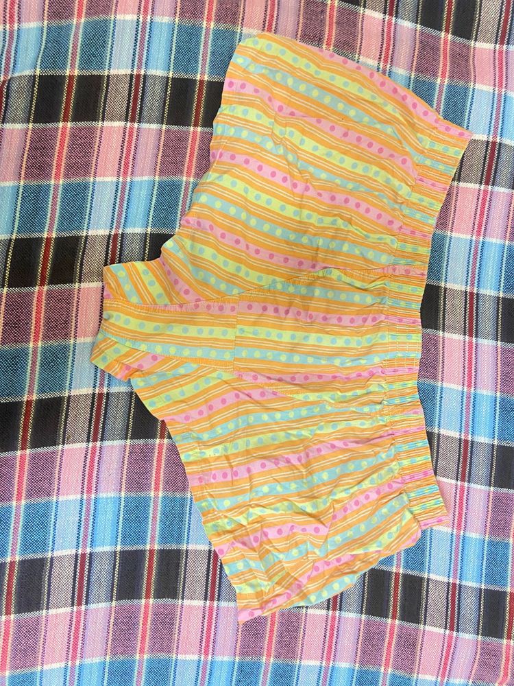 Y2k Striped &amp; Dotted Shorts