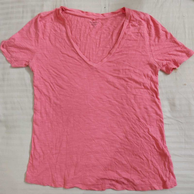 Pink V-Neck T-Shirt