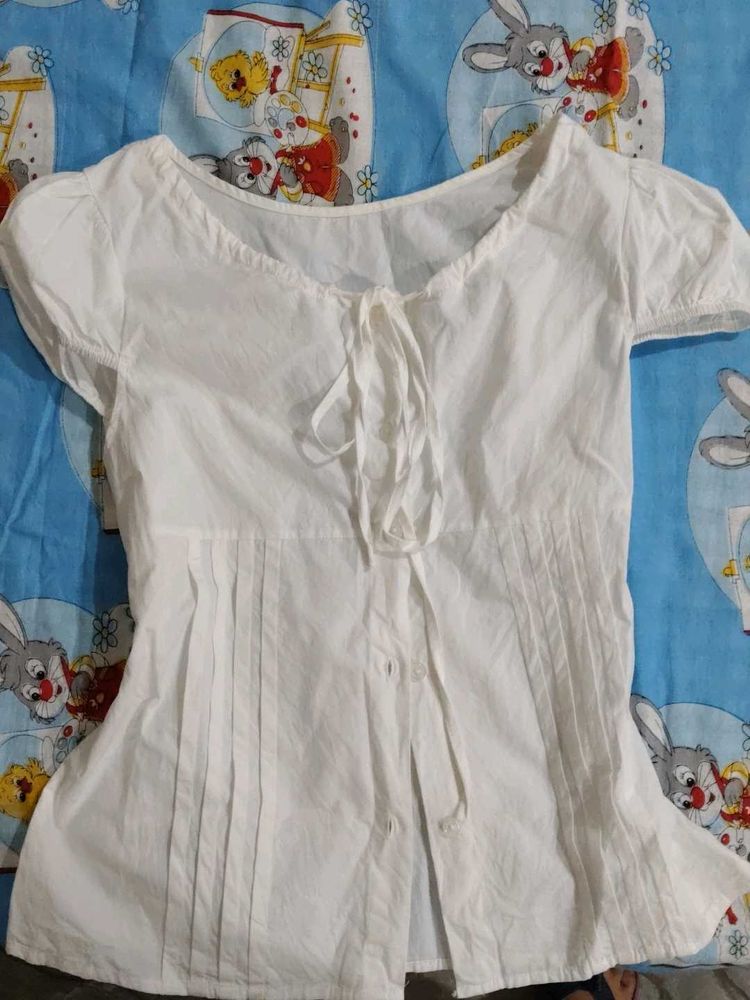 White Button-Down Top