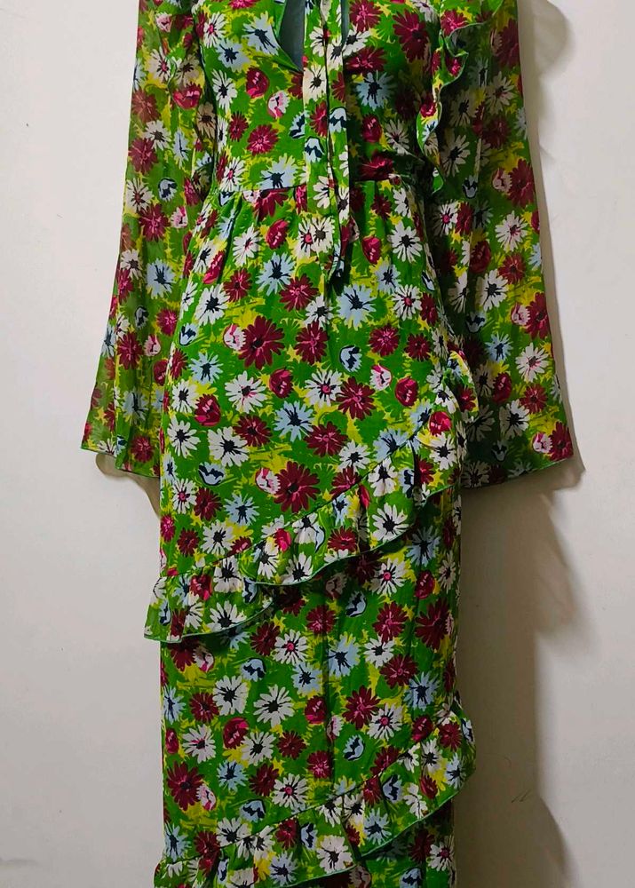 Floral Green Dress