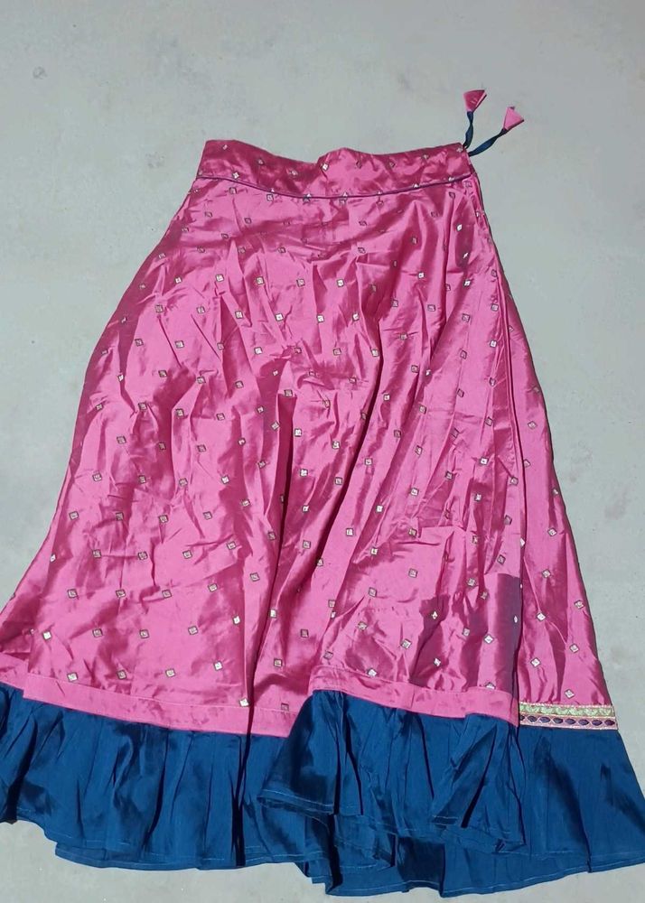 Pink Ethnic Skirt top with dupatta