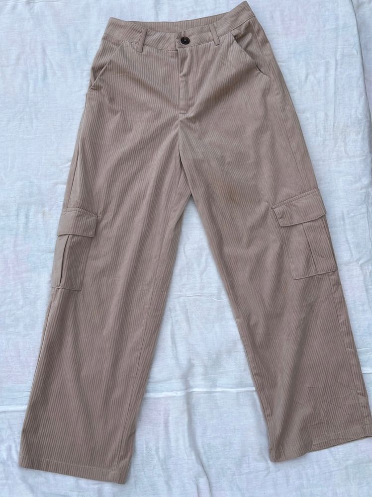SHEIN Soft Corduroy Cargo Trousers