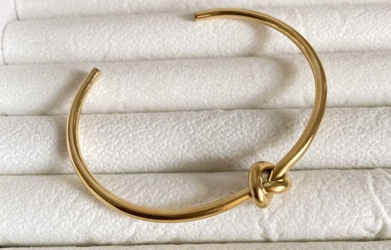 Gold Knot Bangle Bracelet