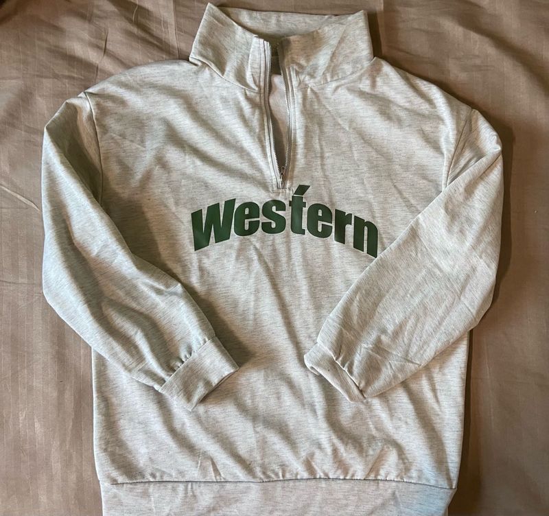 Western Print Pullover Long Sleeve Top