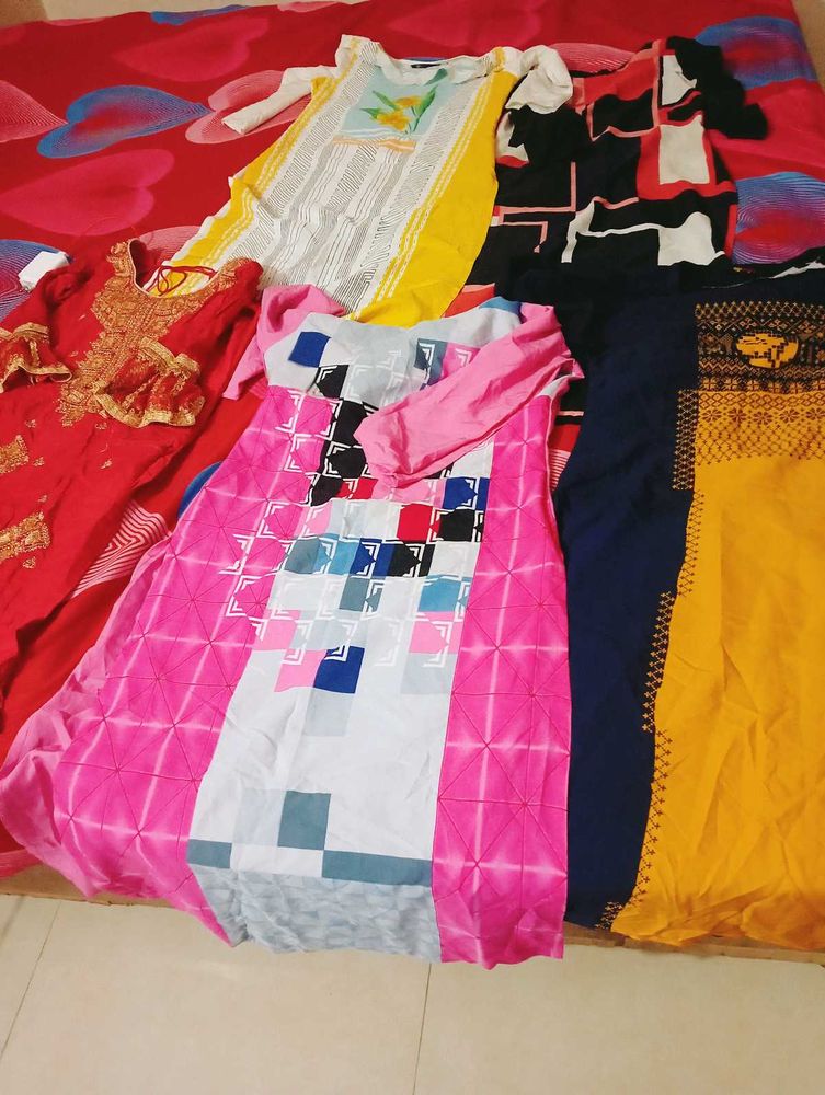 5 kurti 4. crape and handwork kurt