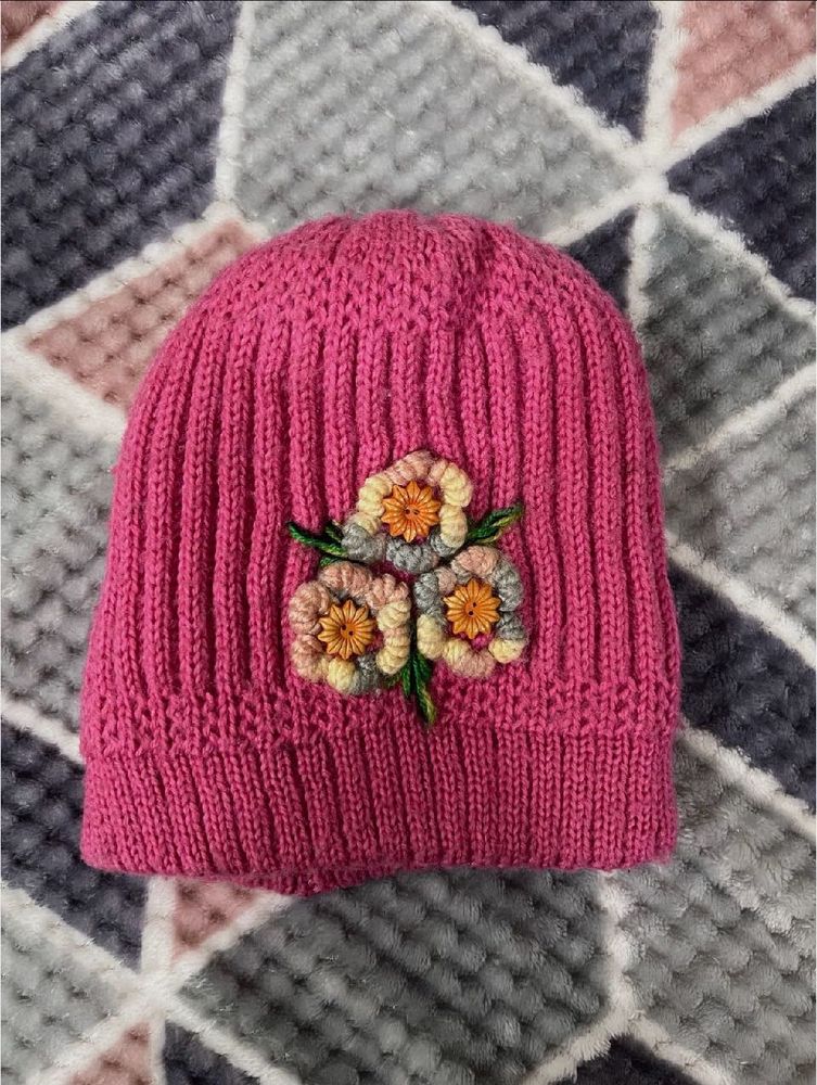 Floral Woollen Cap