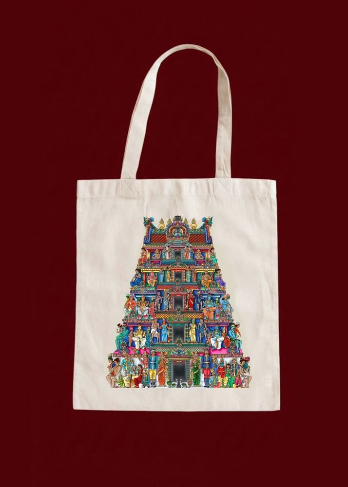 Temple Print Tote Bag