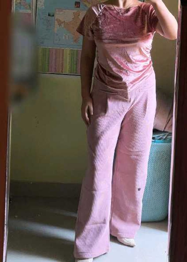 Pink Velvet Co-ord Set