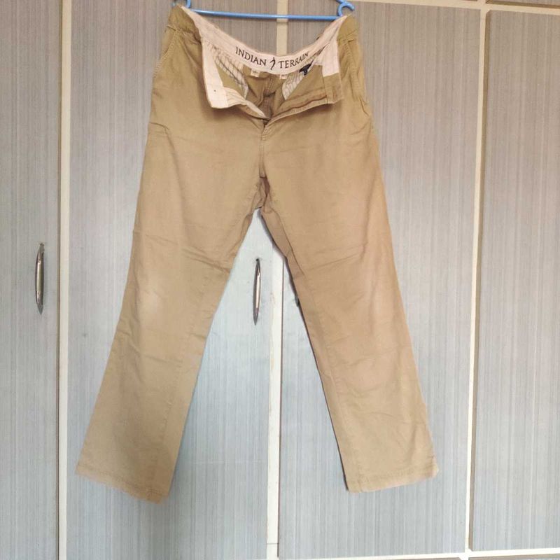 Mens Khaki Cotton Jeans