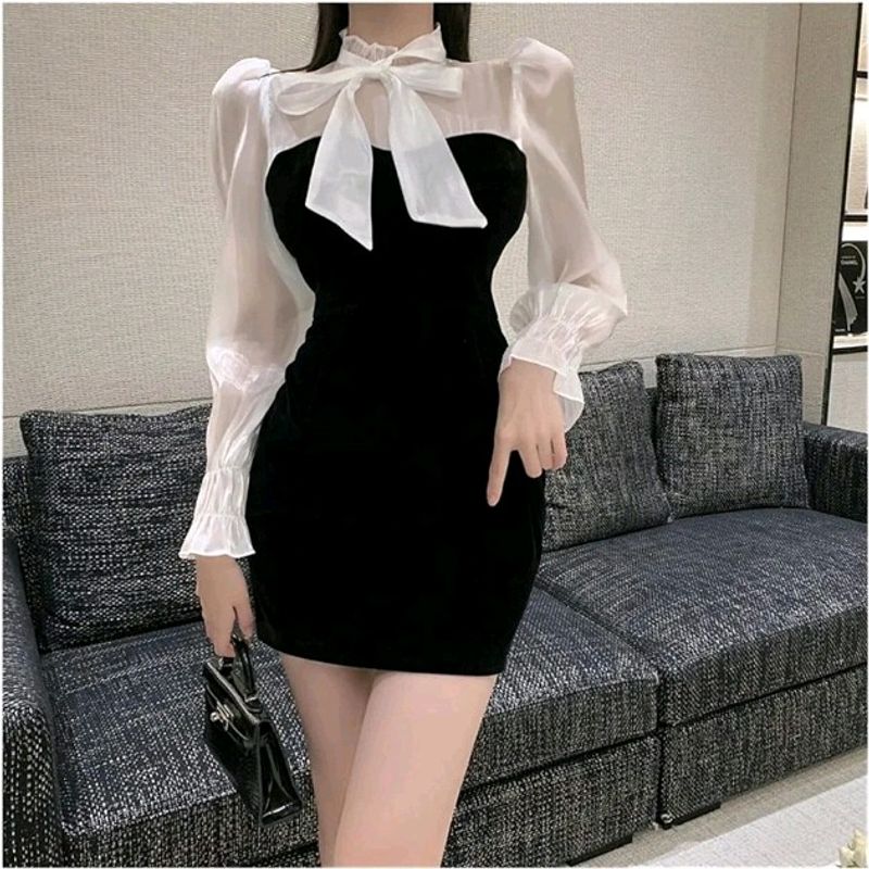 Black Korean Mini Dress