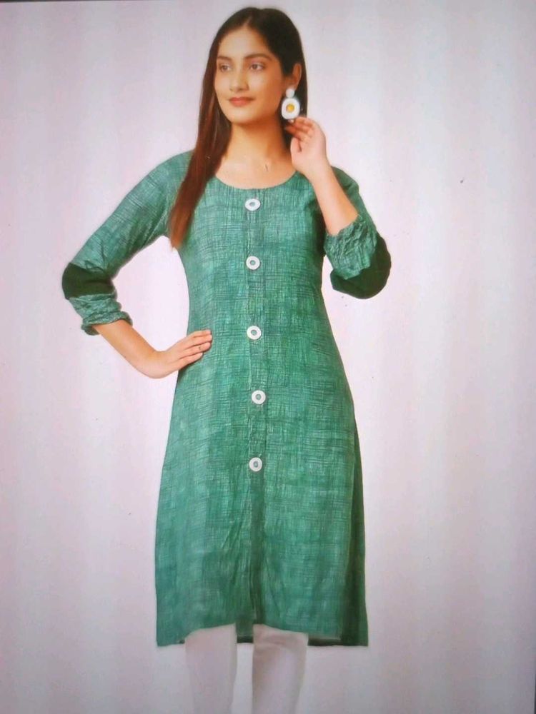 Green Button-Down Kurta