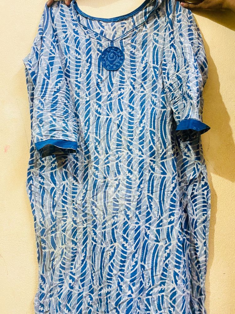 Blue Printed Kurta