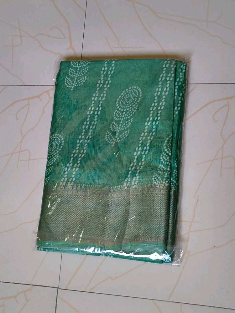Out Standing Sea Green Synthetic Saree