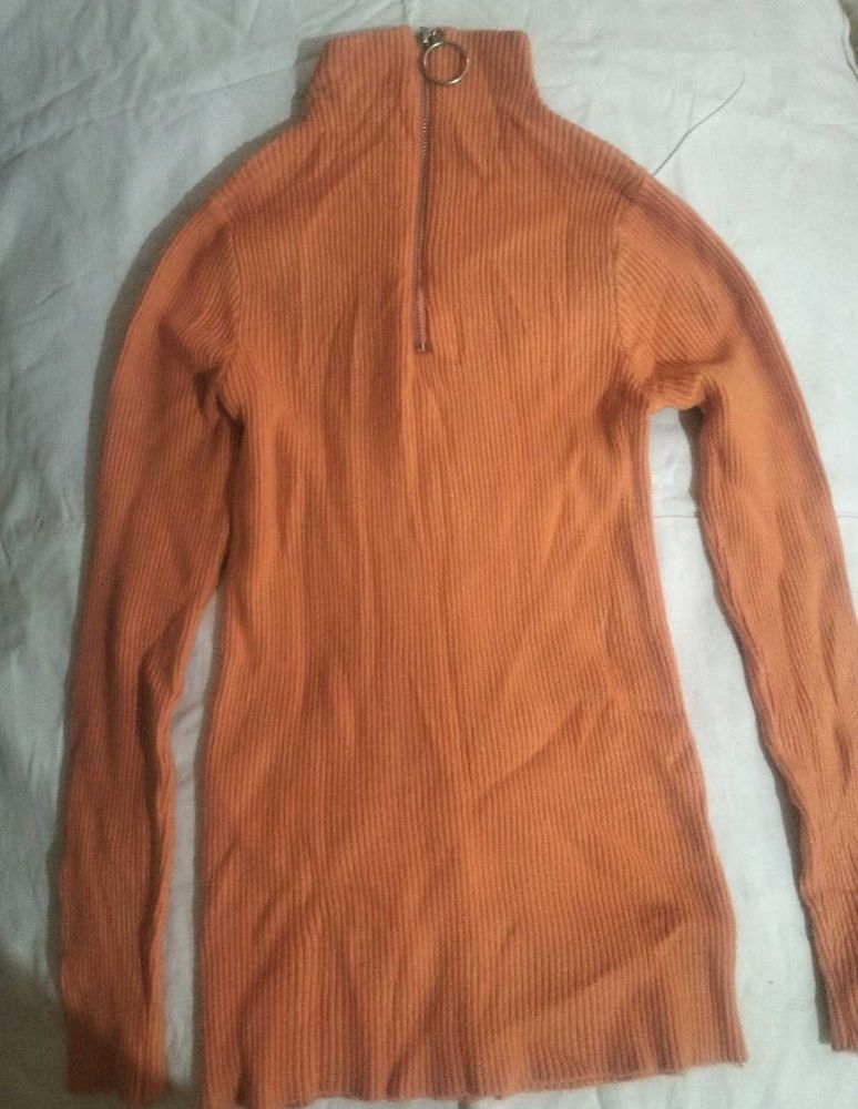 Orange Turtleneck blouse