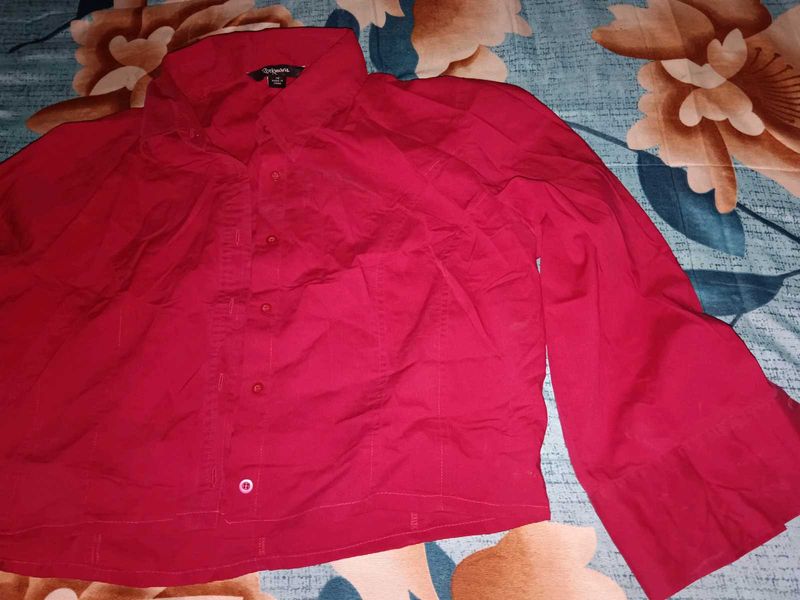 Red Button-Up Shirt
