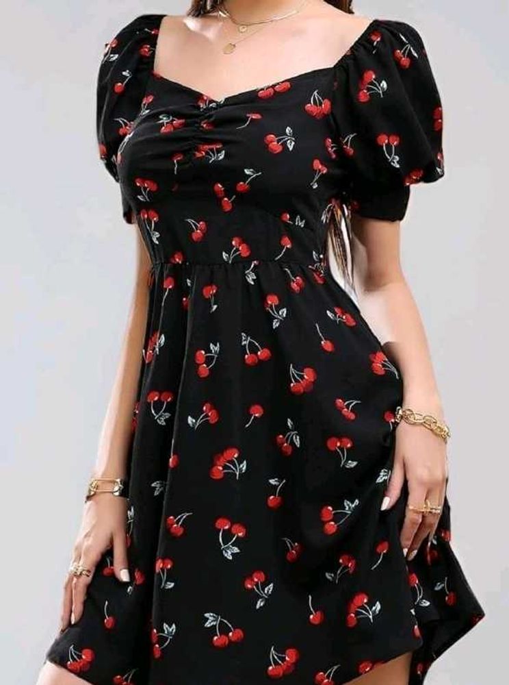Cherry Print Mini Dress