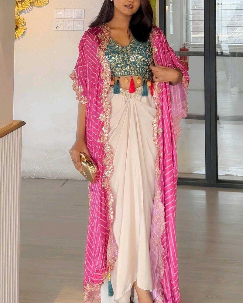 ✨️FIXED PRICE Designer Drape Skirt With Cape ✨️