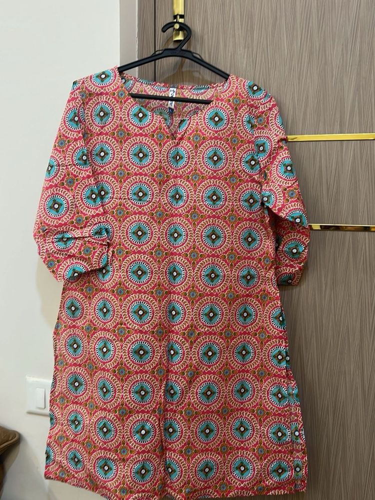 Co-ord Set - Printed Palazzos With Short Kurta