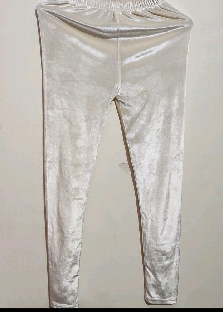 Cream Shining Legging For 8-10 Year Girl, 22 Waist